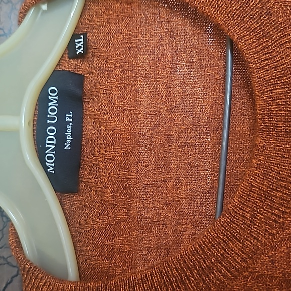 Mens Mondo Uomo Italian Pullover Sweater.Size XXL.Herringbone.Rust . - Picture 2 of 3